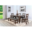 Pemberly Row Mahogany Extension Dining Set with Butterfly Leaf and Bench