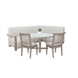 Pemberly Row 4-Piece Upholstered Dining Set with Round Table and Corner Bench