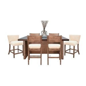 Pemberly Row 7-Piece Counter Height Wood Dining Set with Two-Tone Finish