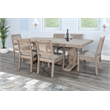 Pemberly Row 7-Piece Rectangular Dining Set with Pedestal Base in Natural Wheat