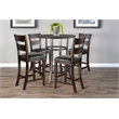 Pemberly Row Mahogany and Metal 5-Piece Pub Set with Counter Height Stools