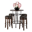 Pemberly Row 5-Piece Mahogany Pub Set with Powder-Coated Metal Frame