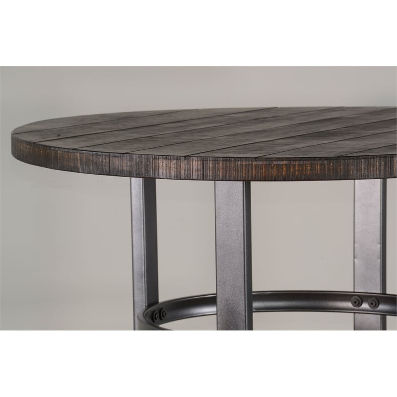 Pemberly Row 5-Piece Counter Height Pub Set in Mahogany with Metal Legs