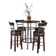 Pemberly Row 5-Piece Counter Height Pub Set in Mahogany with Metal Legs