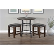 Pemberly Row 3-Piece Mahogany Counter Height Dining Set with Powder-Coated Legs