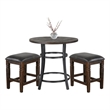 Pemberly Row 3-Piece Mahogany Counter Height Dining Set with Powder-Coated Legs