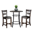 Pemberly Row Solid Wood and Metal Frame 3-Piece Pub Dining Set