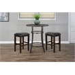Pemberly Row Contemporary Mahogany and Metal 3-Piece Pub Dining Set