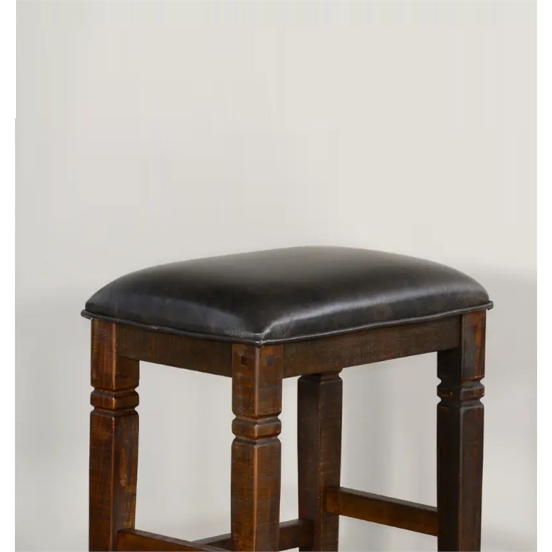 Pemberly Row Contemporary Mahogany and Metal 3-Piece Pub Dining Set