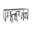 Pemberly Row Industrial Counter Height 5-Piece Dining Set with Metal Legs