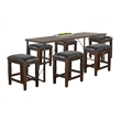 Pemberly Row Industrial Counter Height 7-Piece Dining Set with Metal Frame