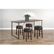Pemberly Row Industrial 5-Piece Counter Height Dining Set with Sled Legs