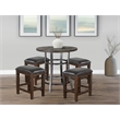 Pemberly Row 5-Piece Mahogany Counter Height Dining Set with Powder-Coated Frame