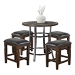 Pemberly Row 5-Piece Mahogany Counter Height Dining Set with Powder-Coated Frame