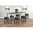 Pemberly Row Mahogany 7-Piece Counter Height Dining Set with Sled Base