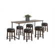 Pemberly Row Mahogany 7-Piece Counter Height Dining Set with Sled Base