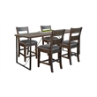 Pemberly Row Industrial Mahogany 5-Piece Counter Height Dining Set