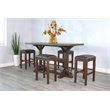 Pemberly Row 5-Piece Rectangular Pub Table Set with Metal Footrest