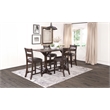Pemberly Row Rectangular Pub Table Set with 4 Stools and Metal Footrest