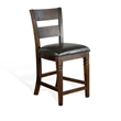 Pemberly Row Solid Mahogany 5-Piece Counter Height Dining Set with Stools