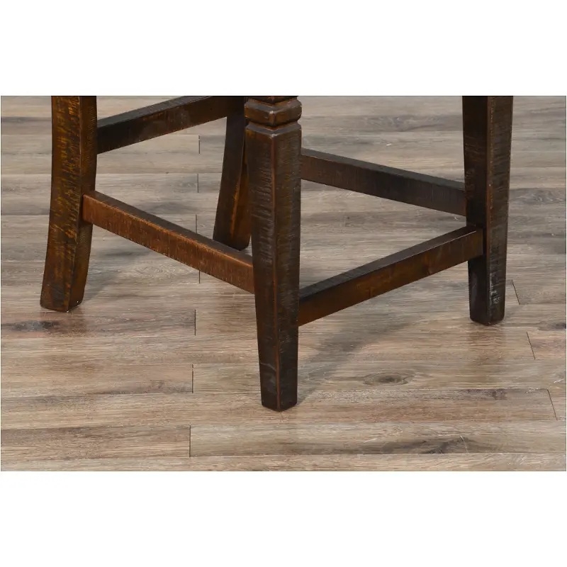 Pemberly Row Solid Mahogany 5-Piece Counter Height Dining Set with Stools