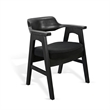 Pemberly Row 5-Piece Round Solid Wood Dining Set with Angled Base in Black