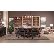Pemberly Row 7-Piece Large Round Solid Wood Dining Set in Black
