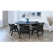 Pemberly Row 7-Piece Large Round Solid Wood Dining Set in Black