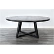 Pemberly Row 9-Piece Large Round Solid Wood Dining Set in Black