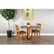 Pemberly Row 3-Piece Drop Leaf Round Dining Set with Natural Slate Top