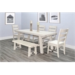 Pemberly Row 6-Piece Rustic Dining Set with Bench and Turnbuckle Stretcher