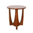 Pemberly Row Mid-Century Round Top End Table with U-Shaped Legs in Cinnamon