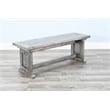 Pemberly Row Contemporary Solid Mahogany Wood Dining Bench in Gray