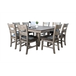 Pemberly Row 9-Piece Mahogany Square Dining Set with Built-In Storage Shelf