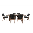 Pemberly Row 7-Piece Rectangular Dining Set with Arched Base in Black and Wood