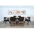 Pemberly Row 7-Piece Rectangular Dining Set with Arched Base in Black and Wood
