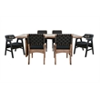 Pemberly Row 7-Piece Rectangular Dining Set with Arched Base in Black and Wood