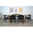 Pemberly Row 7-Piece Rectangular Dining Set with Arched Base in Black and Wood