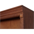 Pemberly Row Wood Bookcase with Doors and Adjustable Shelves in Distressed Brown