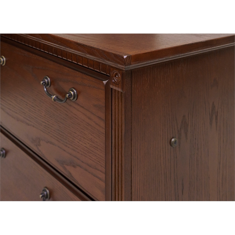 Pemberly Row 2-Drawer Wood Lateral File Cabinet w/ Ball Bearing Glides in Brown