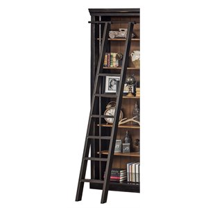 Pemberly Row Decorative Metal Ladder for 8-Foot Bookcases in Black