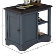 Pemberly Row Wood Chairside Table with Power Center and Storage in Denim Blue