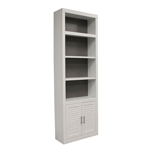 Pemberly Row 32&quot Open Top Bookcase with Reversible Panels in Cottage White