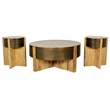 Pemberly Row 3-Piece Mango Wood Cocktail and End Table Set in Bronze