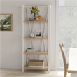 Pemberly Row Traditional Wood Etagere Bookcase with Cross Supports in White