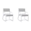 Pemberly Row Set of 2 Sled Base Lounge Chairs in White & Gray