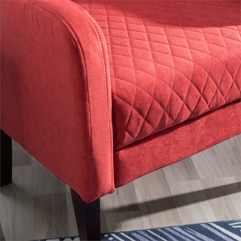 Pemberly Row Accent Chairs Set of 2 in Rust Upholstery with Espresso Wood Legs