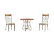 Pemberly Row 3-Piece Dining Set with Cherry Wood Table and 2 Padded Side Chairs