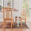 Pemberly Row 5-Piece Dining Set - Oak Table & Slat Back Chairs in Natural