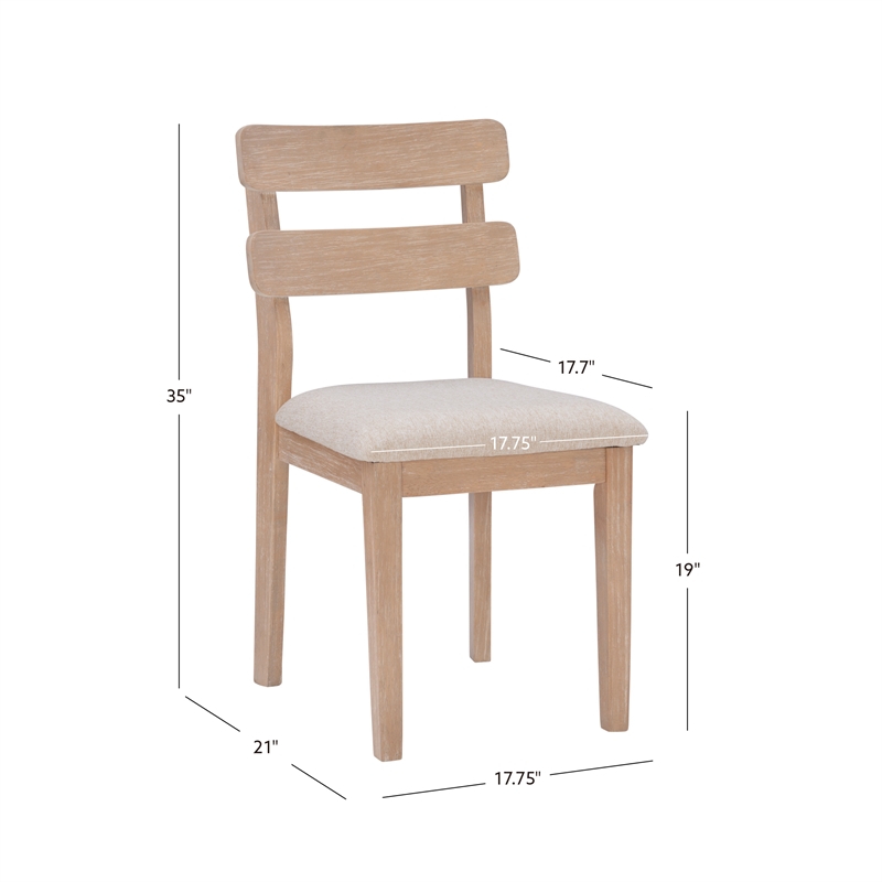 Pemberly Row 7-Piece Dining Set - Double Pedestal Table & 6 Ladder Back Chairs